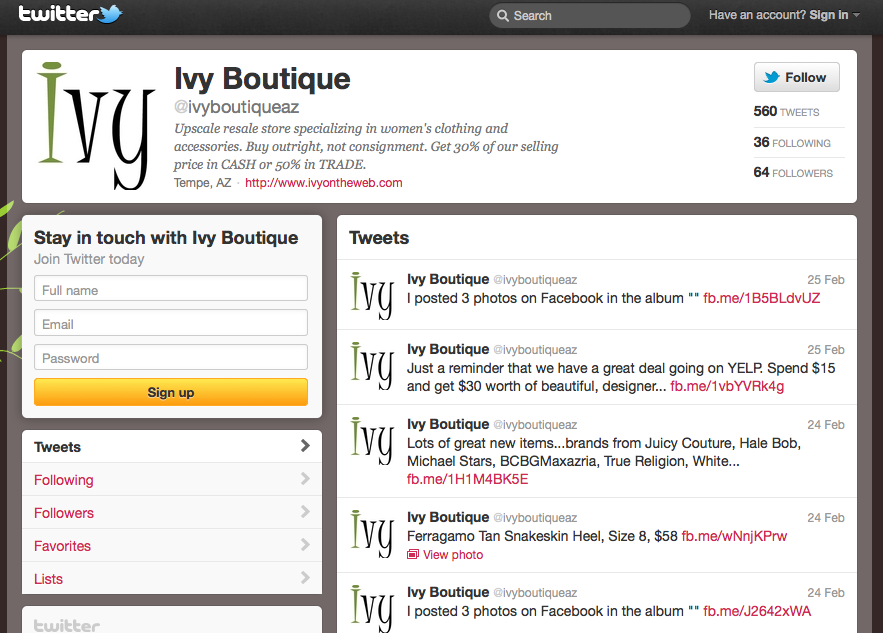 Ivy Boutique on Twitter